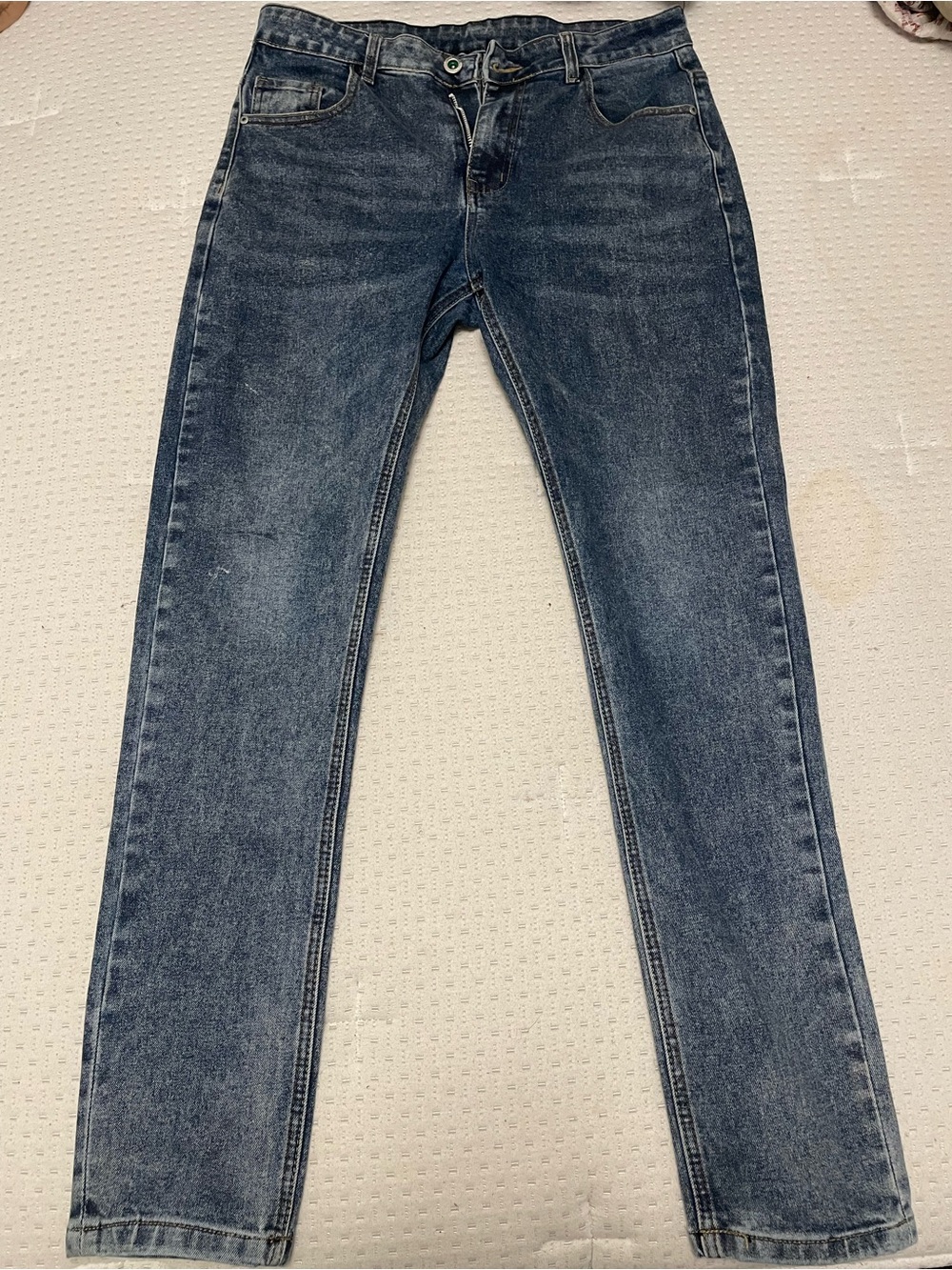 Men's Slim Straight Jeans - Dark Blue Denim